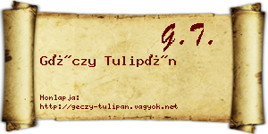 Géczy Tulipán névjegykártya